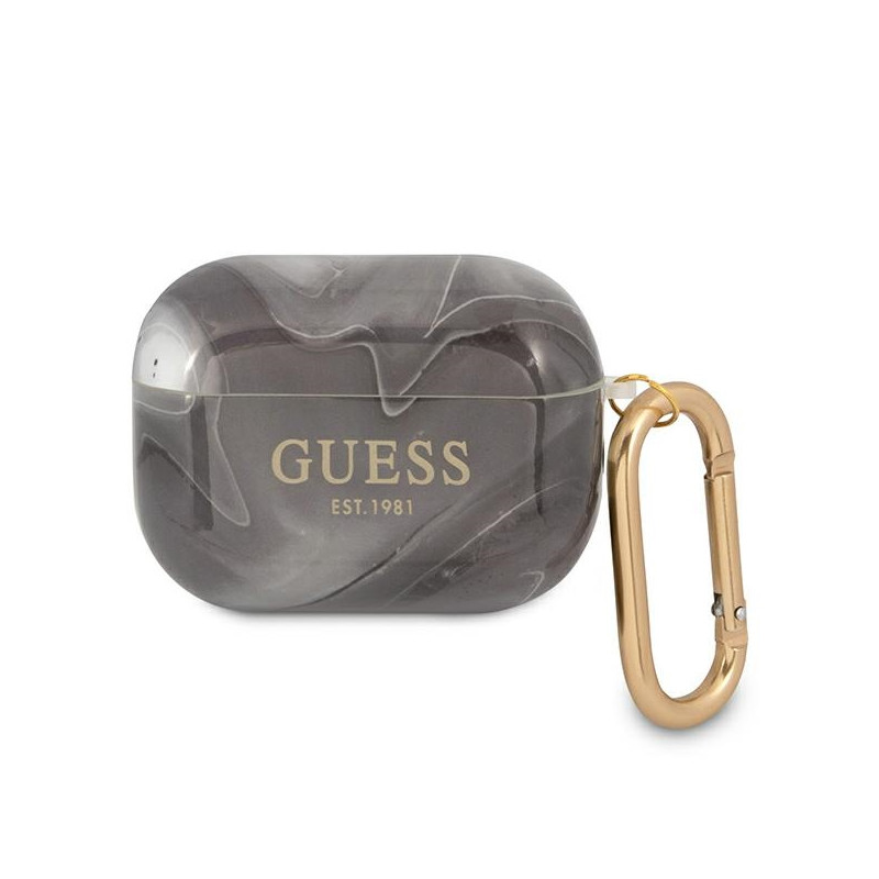 Kryt Guess GUAPUNMK pro AirPods Pro - černý/černý Marble