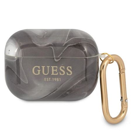 Kryt Guess GUAPUNMK pro AirPods Pro - černý Marble