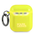 Pouzdro Karl Lagerfeld CHOUPETTE HEAD pro AirPods 1/2 - žluté