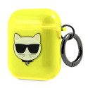 Pouzdro Karl Lagerfeld CHOUPETTE HEAD pro AirPods 1/2 - žluté