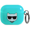 Pouzdro Karl Lagerfeld CHOUPETTE HEAD pro AirPods 3 - modré