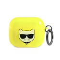 Pouzdro Karl Lagerfeld Choupette Head pro AirPods 3 - žluté