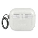 Pouzdro Karl Lagerfeld Choupette Head pro AirPods 3 - stříbrné