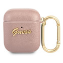 Pouzdro Guess Saffiano pro AirPods - růžová/pink