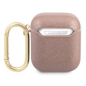 Pouzdro Guess Saffiano pro AirPods - růžová/pink