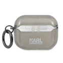 Pouzdro Karl Lagerfeld KARL'S HEAD Glitter pro AirPods Pro - černé