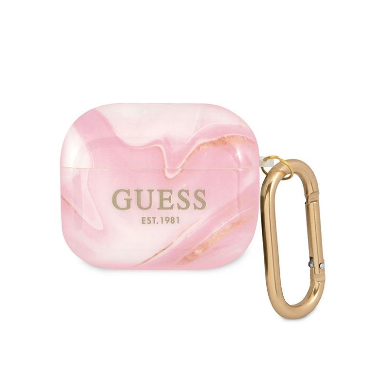 Kryt Guess GUA3UNMP pro AirPods 3 - růžová/pink Marble