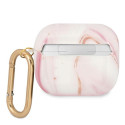 Kryt Guess GUA3UNMP pro AirPods 3 – růžová Marble
