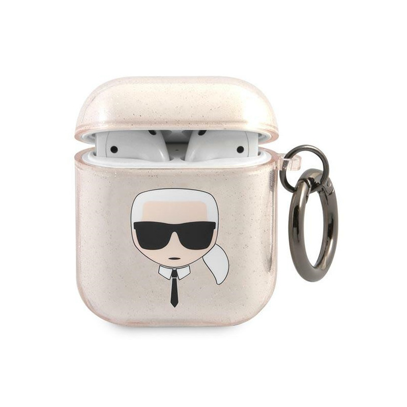 Pouzdro Karl Lagerfeld KARL'S HEAD pro AirPods 1/2 - zlaté