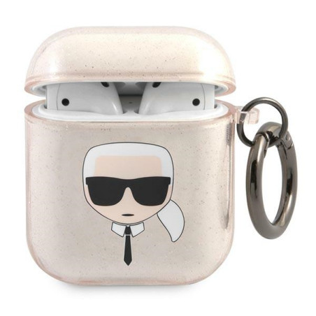 Pouzdro Karl Lagerfeld KARL'S HEAD pro AirPods 1/2 - zlaté