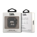 Kryt Karl Lagerfeld GLITTER Karl's Head pro AirPods 1/2 černá