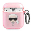 Pouzdro Karl Lagerfeld KLA2UKHGP pro AirPods růžové