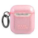 Pouzdro Karl Lagerfeld KLA2UKHGP pro AirPods růžové