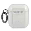 Pouzdro Karl Lagerfeld KARL'S HEAD pro AirPods 1/2 – stříbrné