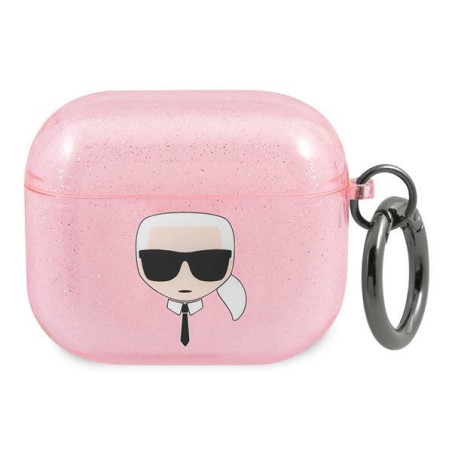 Pouzdro Karl Lagerfeld KARL'S HEAD pro AirPods 3 - růžové