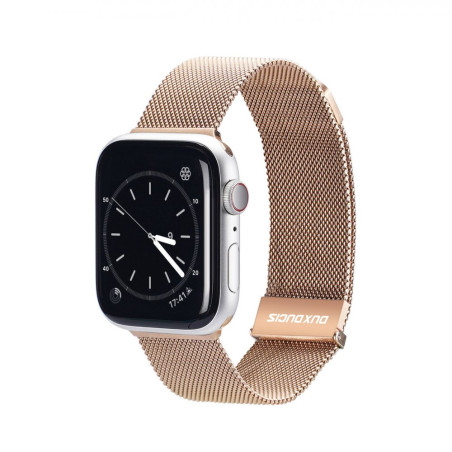 DUX DUCIS Strap Milanese Magnetický kovový řemínek pro Apple Watch 38/40/41mm, růžovo-zlatý