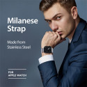 DUX DUCIS Strap Milanese Magnetický kovový řemínek pro Apple Watch 38/40/41mm, stříbrný