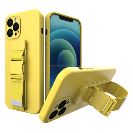 Kryt Hurtel Rope se šňůrkou pro iPhone 12 Pro Max – žlutá