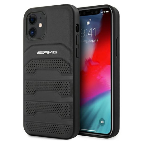 Kryt Mercedes-AMG AMG Leather Lines iPhone 12 mini černý