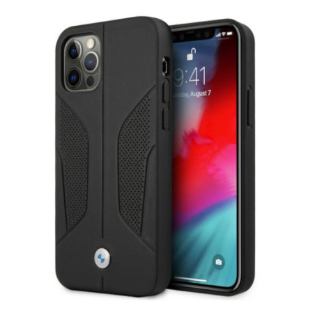 Pouzdro BMW PERFORATED SIDES iPhone 12 Pro Max - černé
