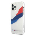 Kryt BMW MOTORSPORT Tricolor pro iPhone 12 Pro Max - transparentní