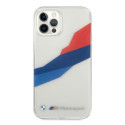 Kryt BMW MOTORSPORT Tricolor pro iPhone 12 Pro Max - transparentní