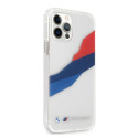 Kryt BMW MOTORSPORT Tricolor pro iPhone 12 Pro Max - transparentní