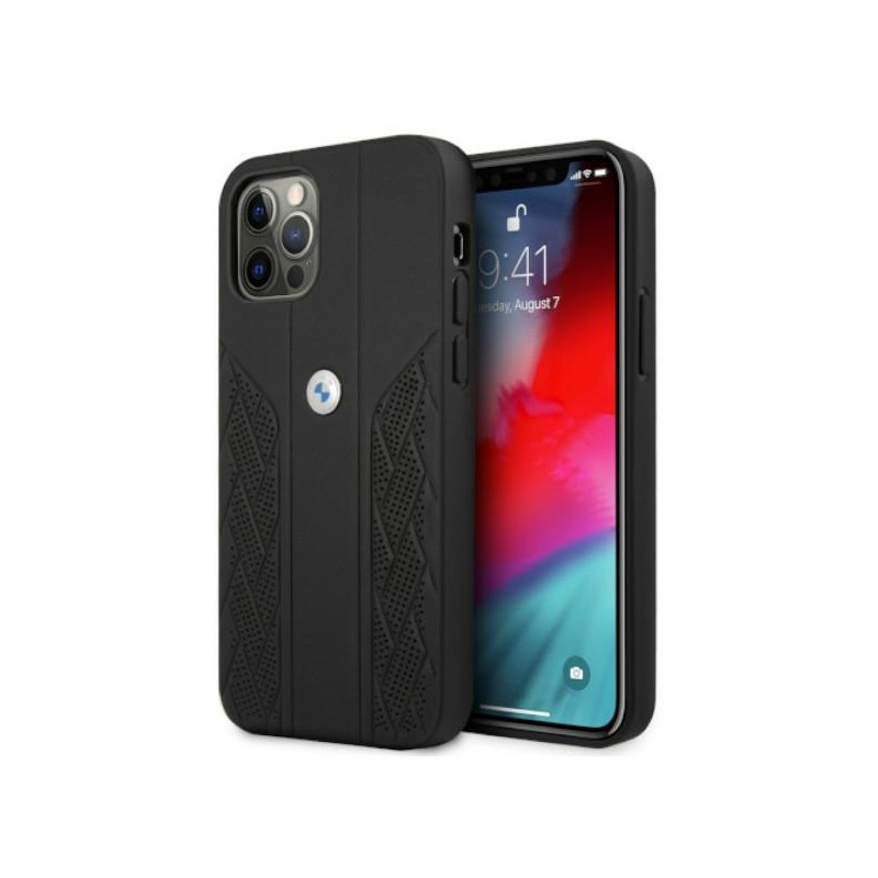 Pouzdro BMW Curve Perforate pro iPhone 12 / iPhone 12 Pro - černé
