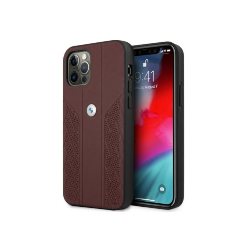 Pouzdro BMW Curve Perforate pro iPhone 12 / iPhone 12 Pro - červené