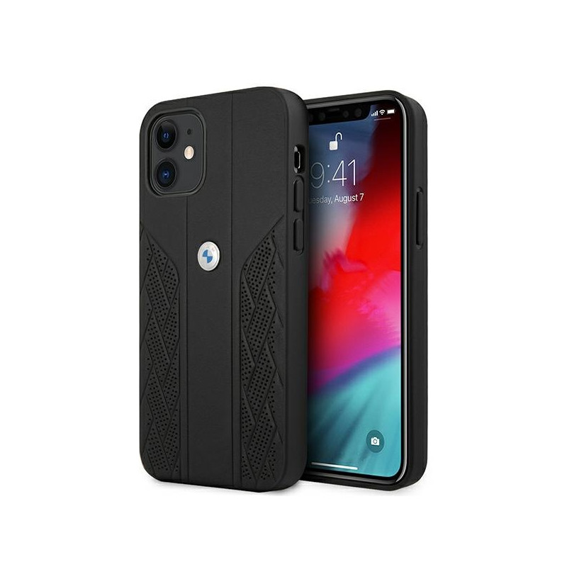 Kryt BMW CURVE PERFORATE pro iPhone 12 mini - černý