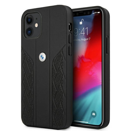 Kryt BMW CURVE PERFORATE pro iPhone 12 mini - černý