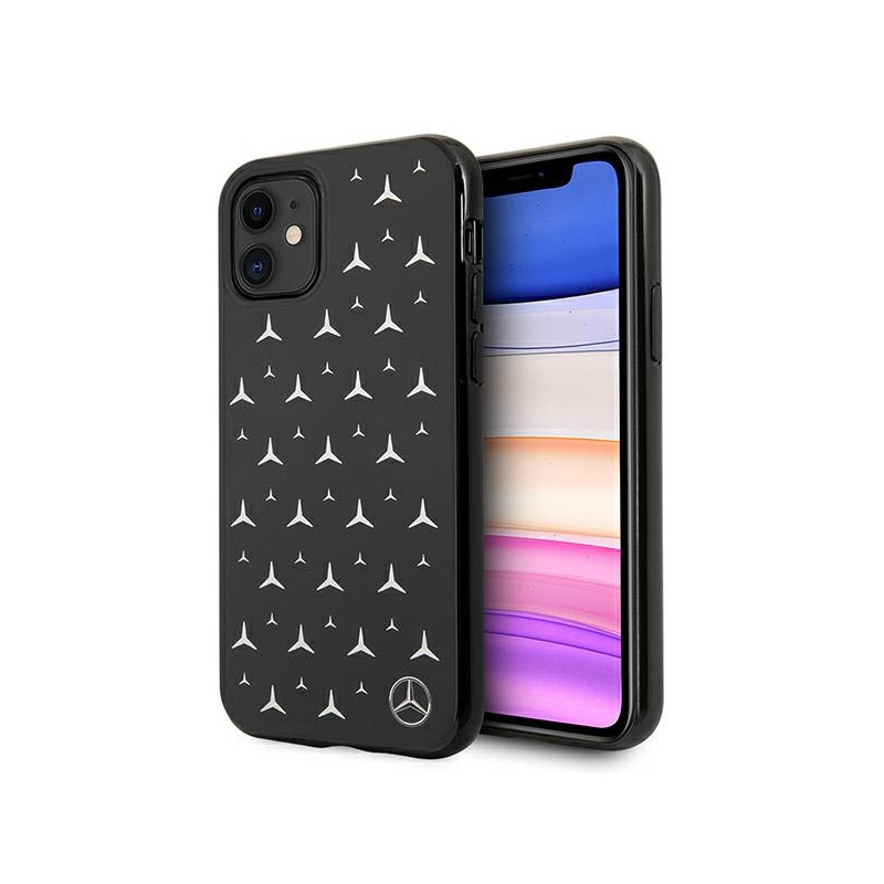 Kryt Mercedes SILVER STARS Pattern pro iPhone 11 / iPhone XR - černý