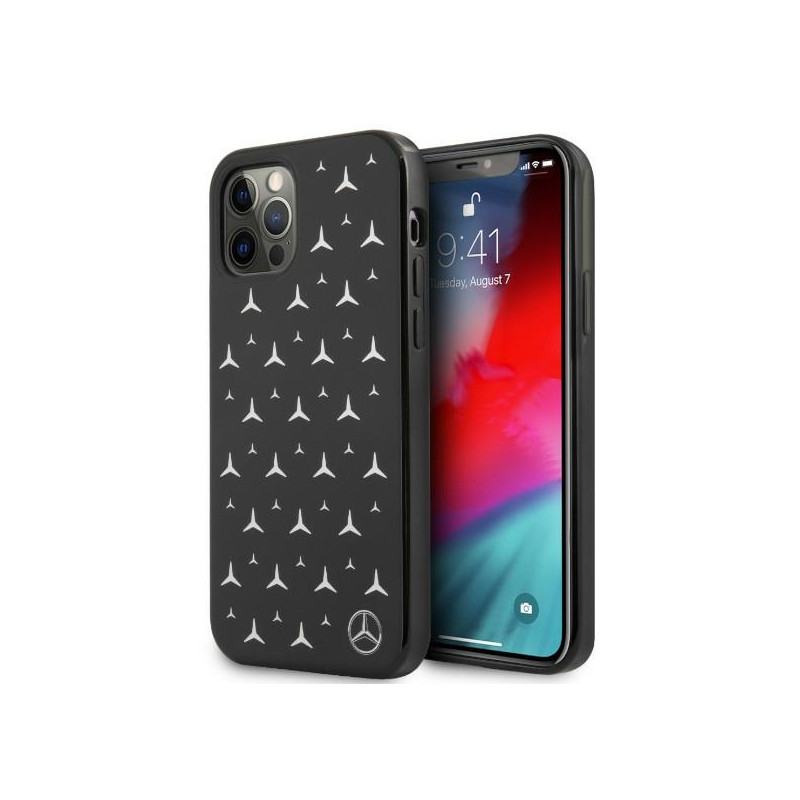 Kryt Mercedes SILVER STARS Pattern pro iPhone 12 Pro Max - černý