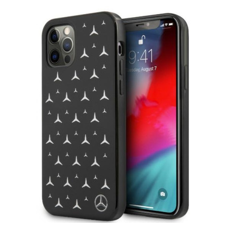 Kryt Mercedes SILVER STARS Pattern iPhone 12 Pro Max - černý