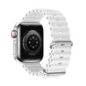 DUX DUCIS Strap OceanWave Silikonový řemínek pro Apple Watch 42/44/45, bílý