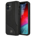 Kryt Mercedes perforovaný kožený iPhone 12 mini černý