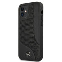 Kryt Mercedes perforovaný kožený iPhone 12 mini černý