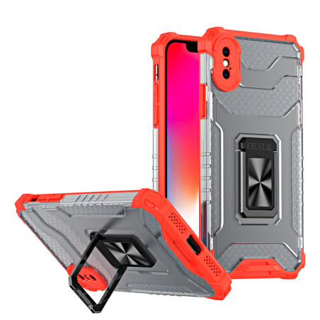 Kryt Hurtel Crystal Ring Case Tough pro iPhone XS Max - červený
