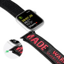 DUX DUCIS Strap Outdoor Textilní řemínek pro Apple Watch 42/44/45/49mm, černo-červený
