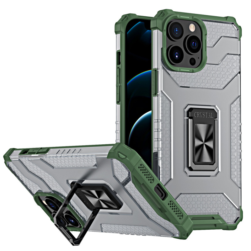 Kryt Hurtel CRYSTAL RING CASE pro iPhone 13 Pro - green