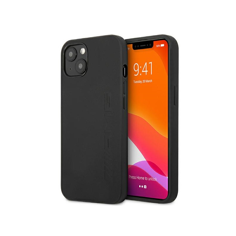Kryt AMG Leather Hot Stamped Mercedes-AMG pro iPhone 13 mini - černý