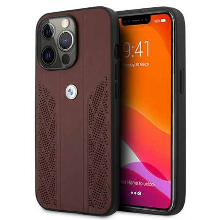 Pouzdro BMW Curve Perforate pro iPhone 13 Pro / 13 - červené