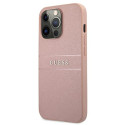 Kryt Guess Saffiano Stripe pro iPhone 13 Pro Max - růžová