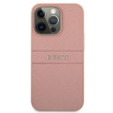 Kryt Guess Saffiano Stripe pro iPhone 13 Pro Max - růžová