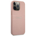 Kryt Guess Saffiano Stripe pro iPhone 13 Pro Max - růžová