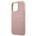 Kryt Guess Saffiano Stripe pro iPhone 13 Pro Max - růžová