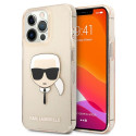 Kryt Karl Lagerfeld Glitter Karl’s Head iPhone 13 Pro - zlatá