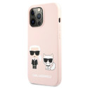 Kryt Karl Lagerfeld SILICONE pro iPhone 13 Pro light pink
