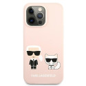 Kryt Karl Lagerfeld SILICONE pro iPhone 13 Pro light pink