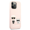 Kryt Karl Lagerfeld SILICONE pro iPhone 13 Pro light pink